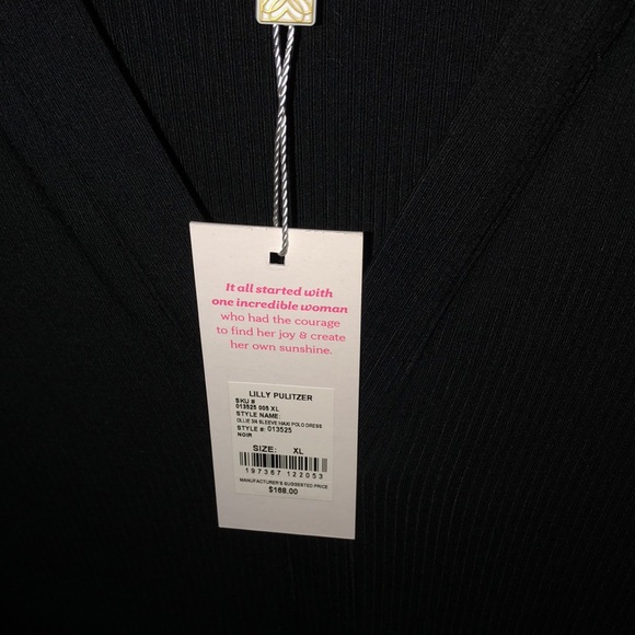 Lilly Pulitzer Ollie 3/4 Sleeve Maxi Polo Dress Noir Size XL - Picture 4 of 15